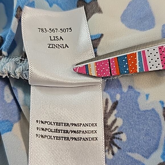 Rails NWOT Lisa Womens Sz S Blue Floral Y2K Feminine Ruching Flattering Top - Picture 12 of 13